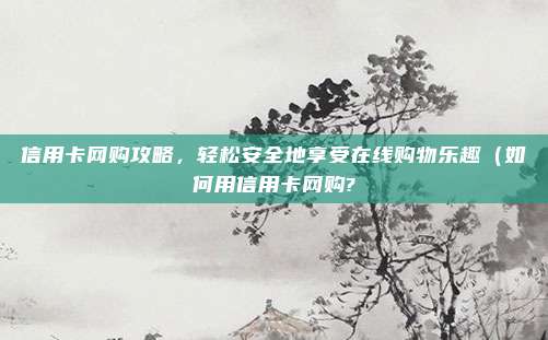 信用卡网购攻略，轻松安全地享受在线购物乐趣（如何用信用卡网购?