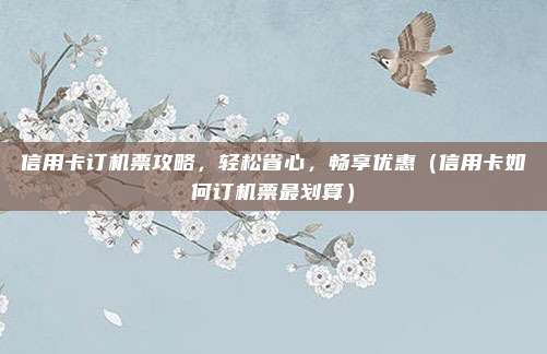 信用卡订机票攻略,轻松省心,畅享优惠(信用卡如何订机票最划算)