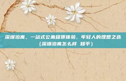 深圳泊寓，一站式公寓租赁体验，年轻人的理想之选（深圳泊寓怎么样 知乎）