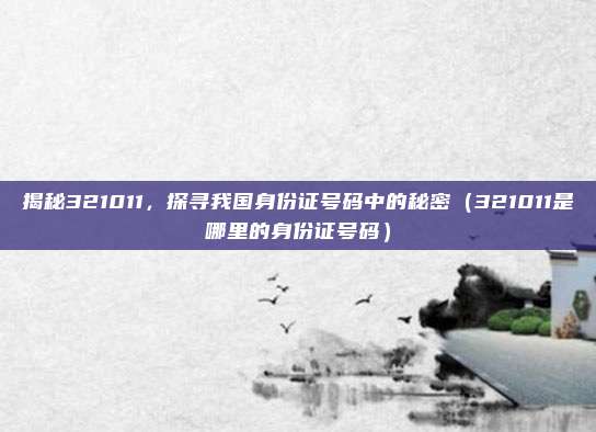 揭秘321011,探寻我国身份证号码中的秘密(321011是哪里的身份证号码)