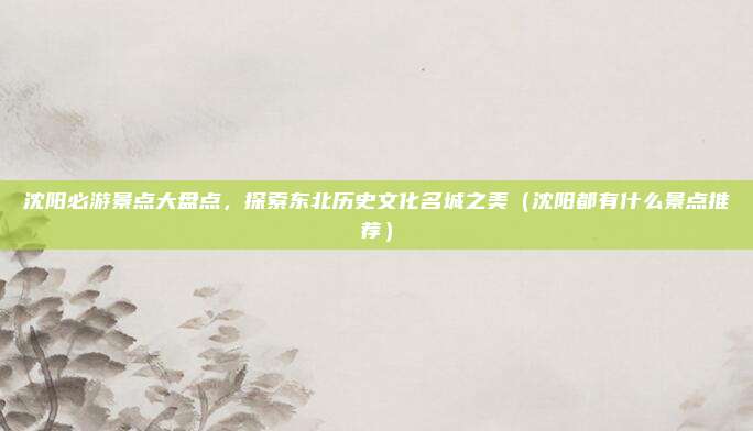 沈阳必游景点大盘点,探索东北历史文化名城之美(沈阳都有什么景点推荐)