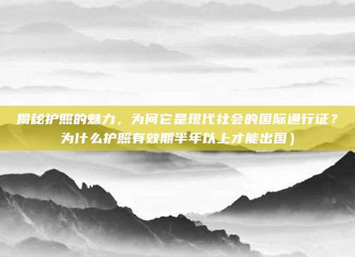 揭秘护照的魅力，为何它是现代社会的国际通行证？为什么护照有效期半年以上才能出国）