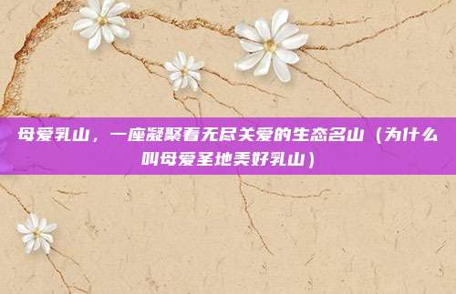 母爱乳山,一座凝聚着无尽关爱的生态名山(为什么叫母爱圣地美好乳山)