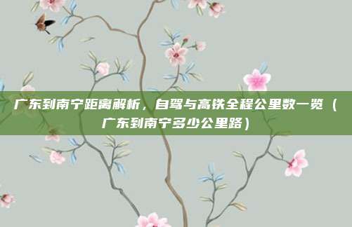 广东到南宁距离解析,自驾与高铁全程公里数一览(广东到南宁多少公里路)