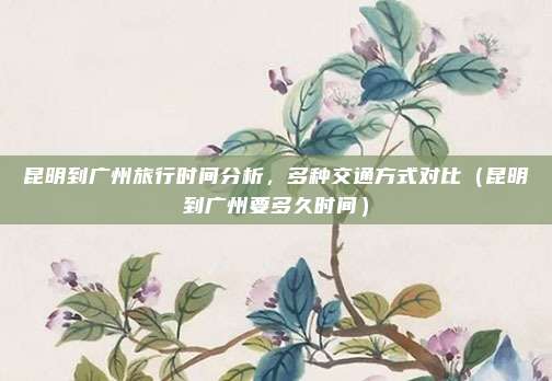 昆明到广州旅行时间分析,多种交通方式对比(昆明到广州要多久时间)