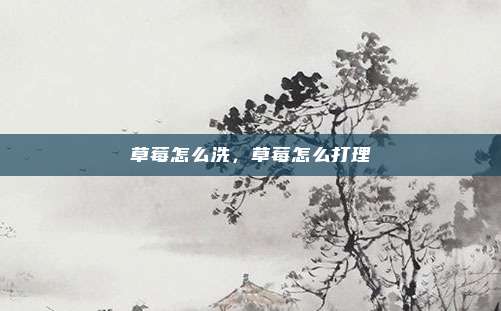 草莓怎么洗,草莓怎么打理
