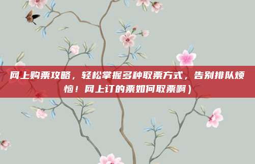 网上购票攻略,轻松掌握多种取票方式,告别排队烦恼!网上订的票如何取票啊)