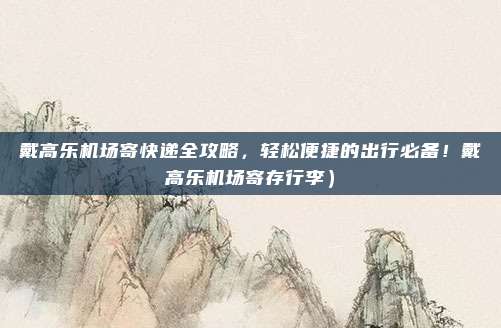 戴高乐机场寄快递全攻略,轻松便捷的出行必备!戴高乐机场寄存行李)