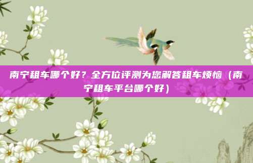 南宁租车哪个好?全方位评测为您解答租车烦恼(南宁租车平台哪个好)