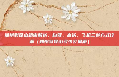 郑州到昆山距离解析,自驾、高铁、飞机三种方式详解(郑州到昆山多少公里路)