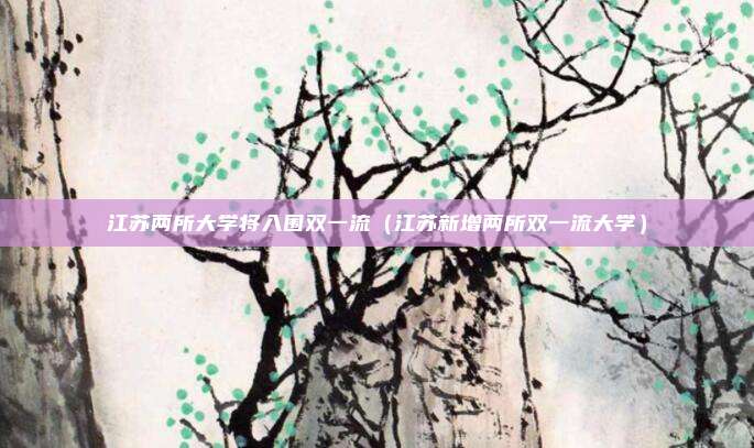 江苏两所大学将入围双一流（江苏新增两所双一流大学）