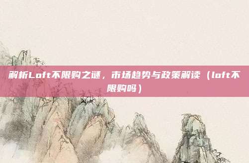解析Loft不限购之谜，市场趋势与政策解读（loft不限购吗）