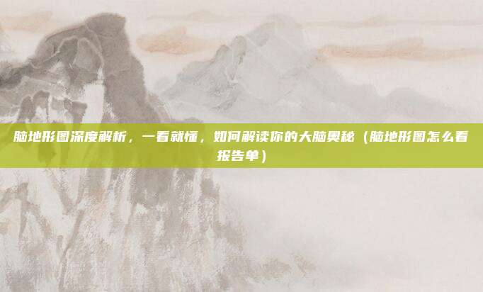 脑地形图深度解析,一看就懂,如何解读你的大脑奥秘(脑地形图怎么看报告单)