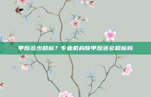 甲醛多少超标?专业机构除甲醛还会超标吗