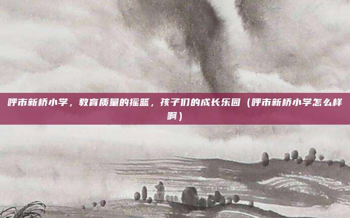 呼市新桥小学,教育质量的摇篮,孩子们的成长乐园(呼市新桥小学怎么样啊)