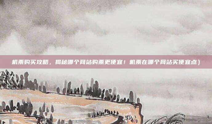 机票购买攻略,揭秘哪个网站购票更便宜!机票在哪个网站买便宜点)