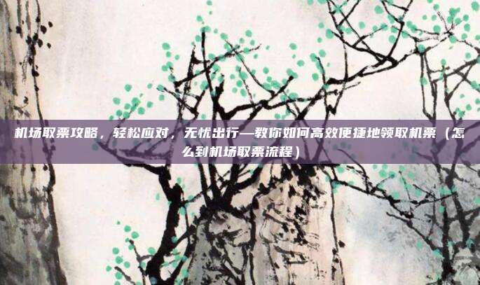 机场取票攻略,轻松应对,无忧出行—教你如何高效便捷地领取机票(怎么到机场取票流程)