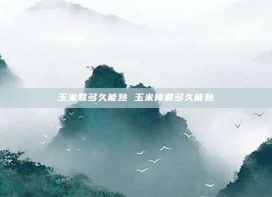 玉米煮多久能熟 玉米棒煮多久能熟