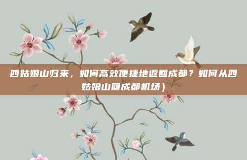 四姑娘山归来,如何高效便捷地返回成都?如何从四姑娘山回成都机场)