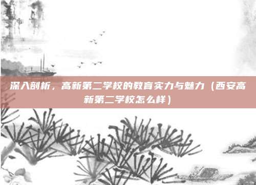 深入剖析,高新第二学校的教育实力与魅力(西安高新第二学校怎么样)
