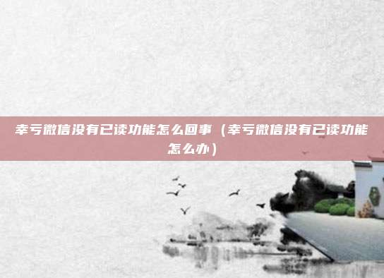 幸亏微信没有已读功能怎么回事（幸亏微信没有已读功能怎么办）