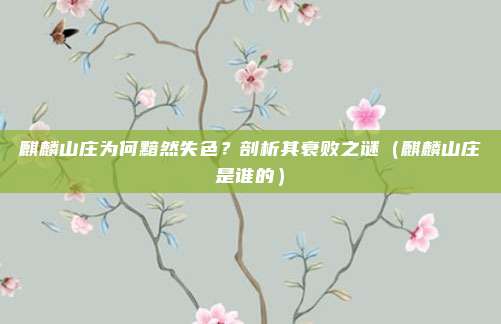 麒麟山庄为何黯然失色?剖析其衰败之谜(麒麟山庄是谁的)