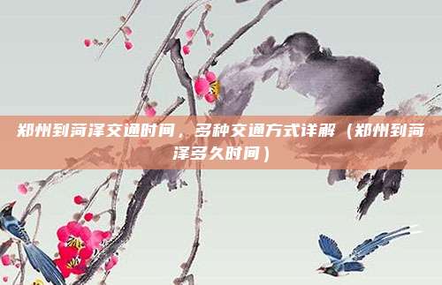 郑州到菏泽交通时间,多种交通方式详解(郑州到菏泽多久时间)