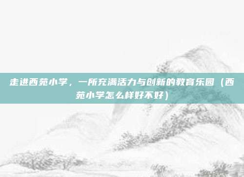 走进西苑小学,一所充满活力与创新的教育乐园(西苑小学怎么样好不好)