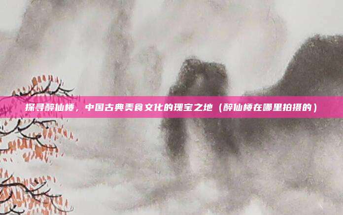 探寻醉仙楼,中国古典美食文化的瑰宝之地(醉仙楼在哪里拍摄的)