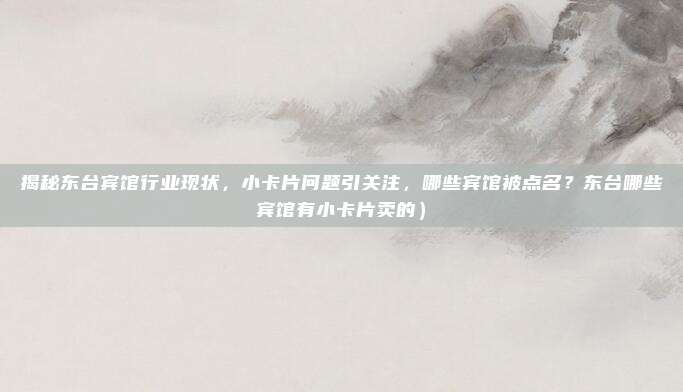 揭秘东台宾馆行业现状,小卡片问题引关注,哪些宾馆被点名?东台哪些宾馆有小卡片卖的)