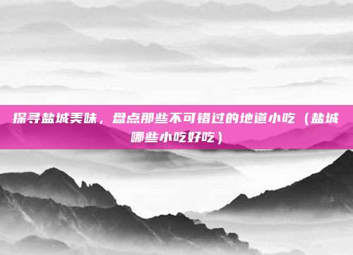 探寻盐城美味,盘点那些不可错过的地道小吃(盐城哪些小吃好吃)