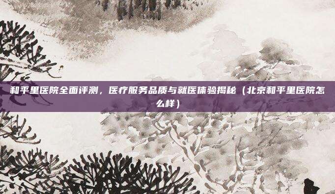 和平里医院全面评测,医疗服务品质与就医体验揭秘(北京和平里医院怎么样)