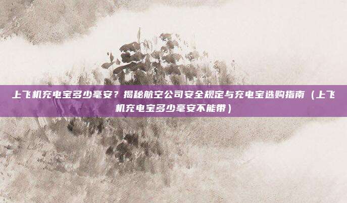 上飞机充电宝多少毫安?揭秘航空公司安全规定与充电宝选购指南(上飞机充电宝多少毫安不能带)