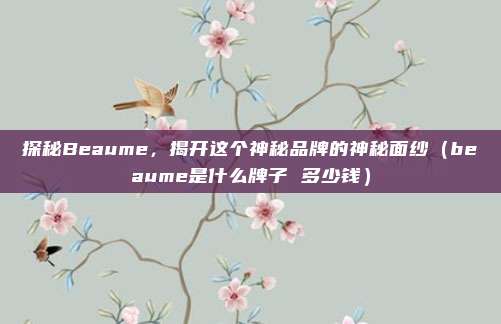 探秘Beaume,揭开这个神秘品牌的神秘面纱(beaume是什么牌子 多少钱)