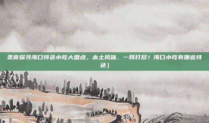 美食探寻海口特色小吃大盘点,本土风味,一网打尽!海口小吃有哪些特色)