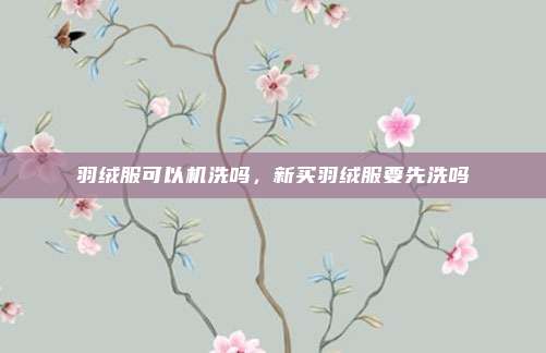 羽绒服可以机洗吗,新买羽绒服要先洗吗