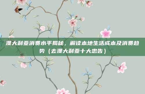 澳大利亚消费水平揭秘,解读本地生活成本及消费趋势(去澳大利亚十大忠告)