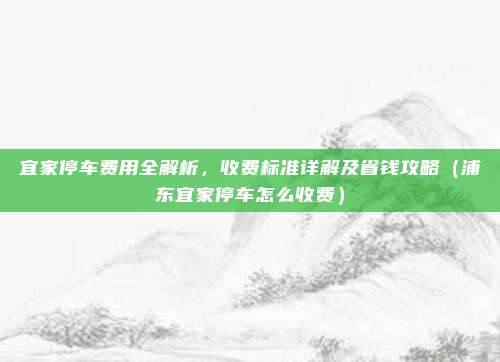 宜家停车费用全解析,收费标准详解及省钱攻略(浦东宜家停车怎么收费)