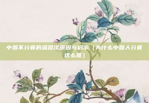 中国不分餐的深层次原因与启示(为什么中国人分餐这么难)