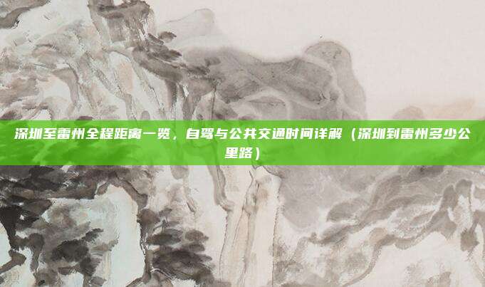深圳至雷州全程距离一览,自驾与公共交通时间详解(深圳到雷州多少公里路)