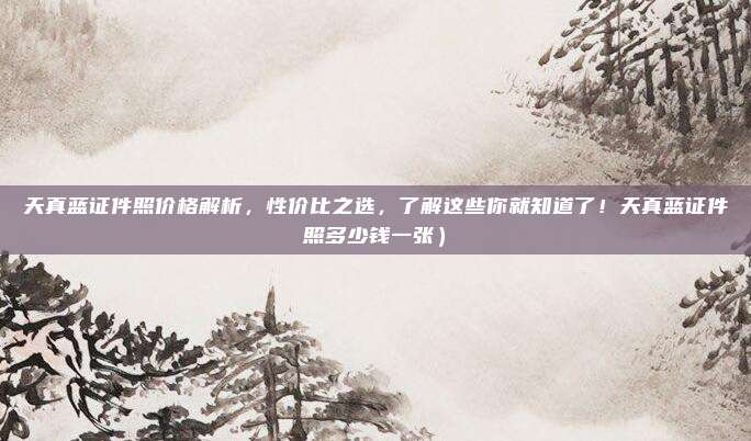 天真蓝证件照价格解析,性价比之选,了解这些你就知道了!天真蓝证件照多少钱一张)