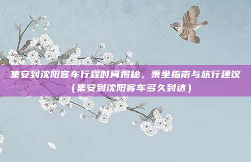 集安到沈阳客车行程时间揭秘,乘坐指南与旅行建议(集安到沈阳客车多久到达)