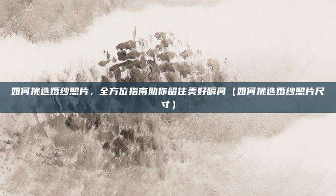 如何挑选婚纱照片,全方位指南助你留住美好瞬间(如何挑选婚纱照片尺寸)