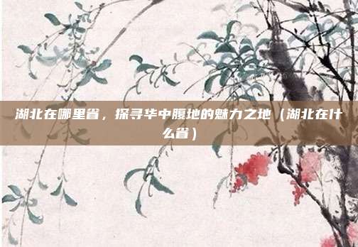 湖北在哪里省,探寻华中腹地的魅力之地(湖北在什么省)