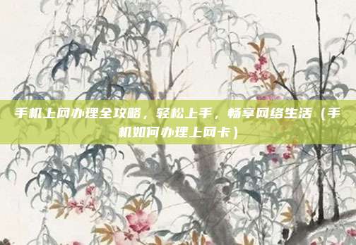 手机上网办理全攻略，轻松上手，畅享网络生活（手机如何办理上网卡）