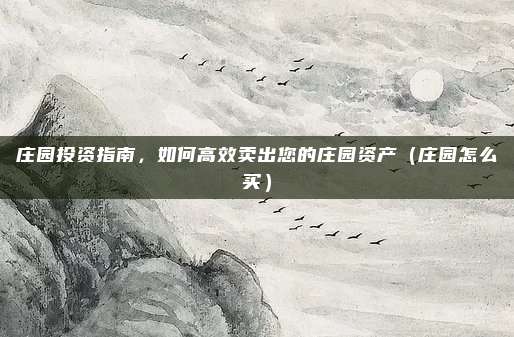 庄园投资指南,如何高效卖出您的庄园资产(庄园怎么买)