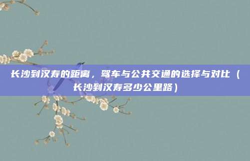 长沙到汉寿的距离,驾车与公共交通的选择与对比(长沙到汉寿多少公里路)