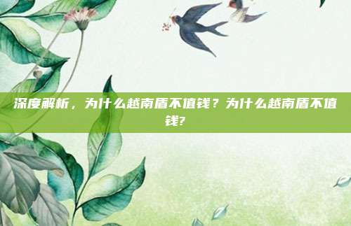 深度解析,为什么越南盾不值钱?为什么越南盾不值钱?