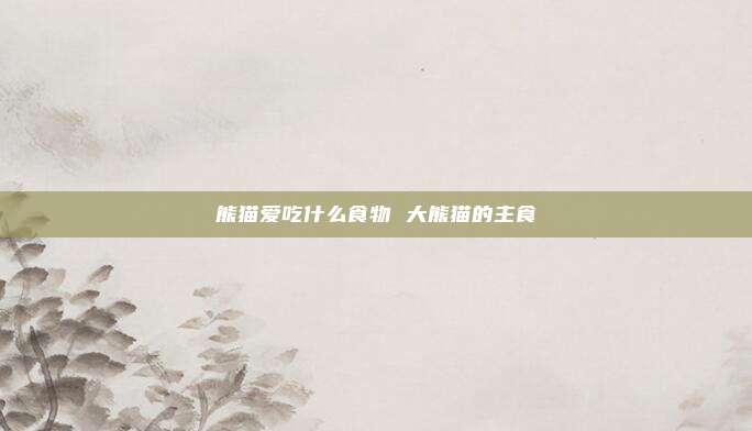 熊猫爱吃什么食物 大熊猫的主食