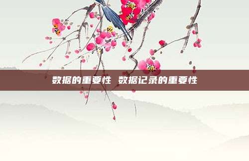 数据的重要性 数据记录的重要性